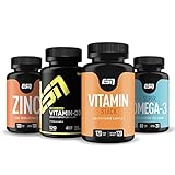 ESN 4er Pack Vitamine & Vitalstoffe – Zink, Omega 3, Vitamin D & Vitamin Stack, Kapsel